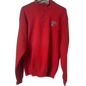 Vintage Arizona Wildcats NCAA Size XL 1/4 Zip Red Pullover Sweatshirt